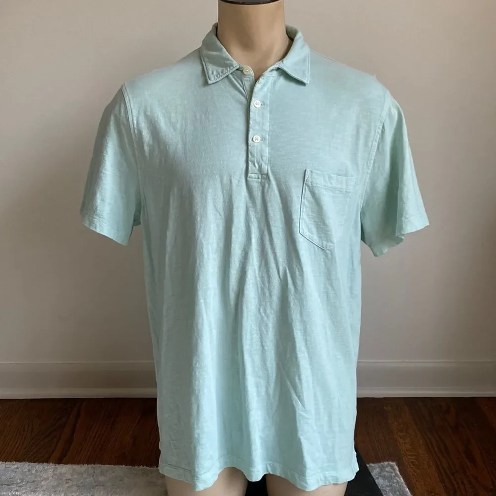 J Crew Men’s XXL Short Sleeve Polo Chest Pocket Extra Button